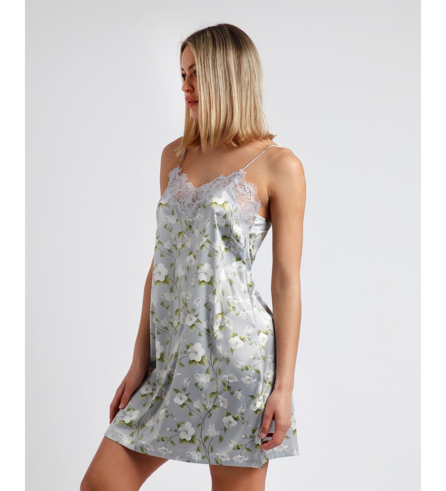 Camisola Admas com alças e pérolas, cinza