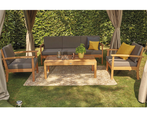 Tavira houten loungeset, 4-delig, grijs