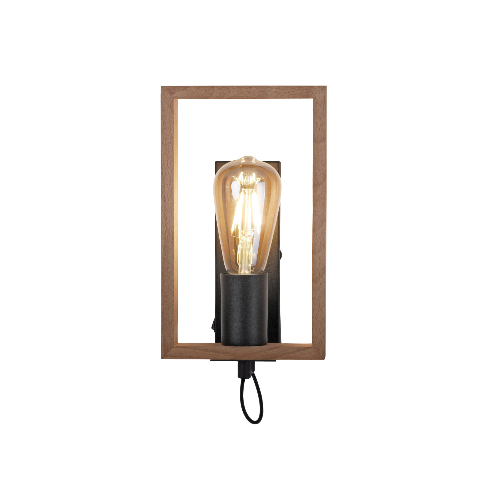 Wandleuchte - schwarz - Holz - 26,5 cm