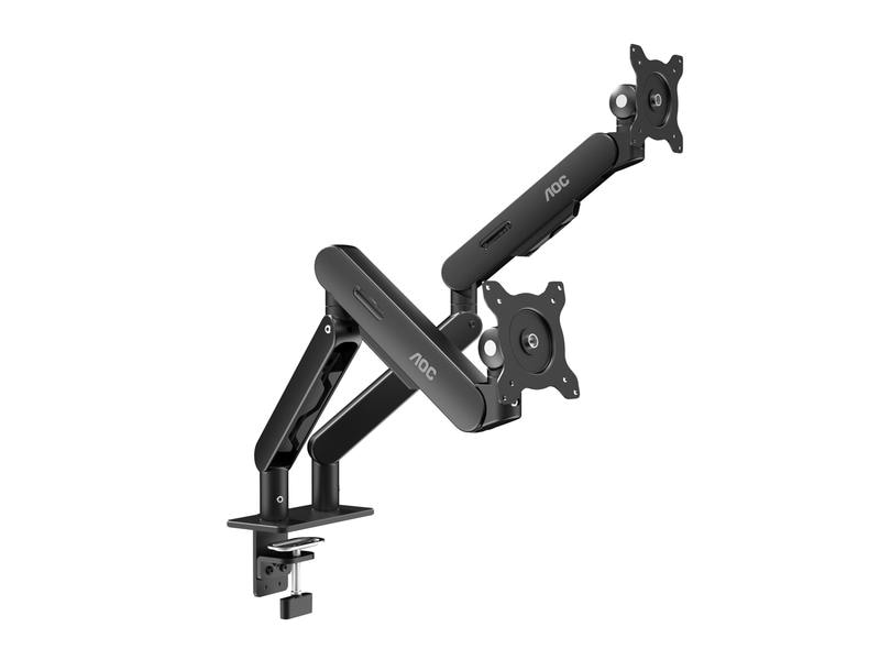 AOC Tischhalterung AM420B Dual bis 9 kg – Schwarz Ergonomische Tischhalterung für zwei Monitore bis 34