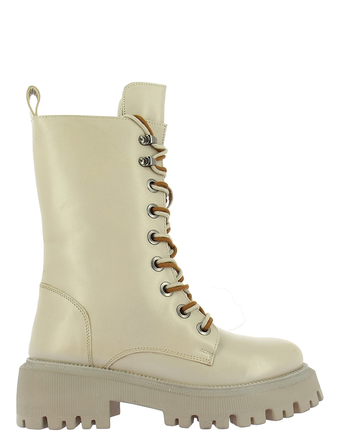 kharisma bottines à talons femme cuir crème semelle taupe
