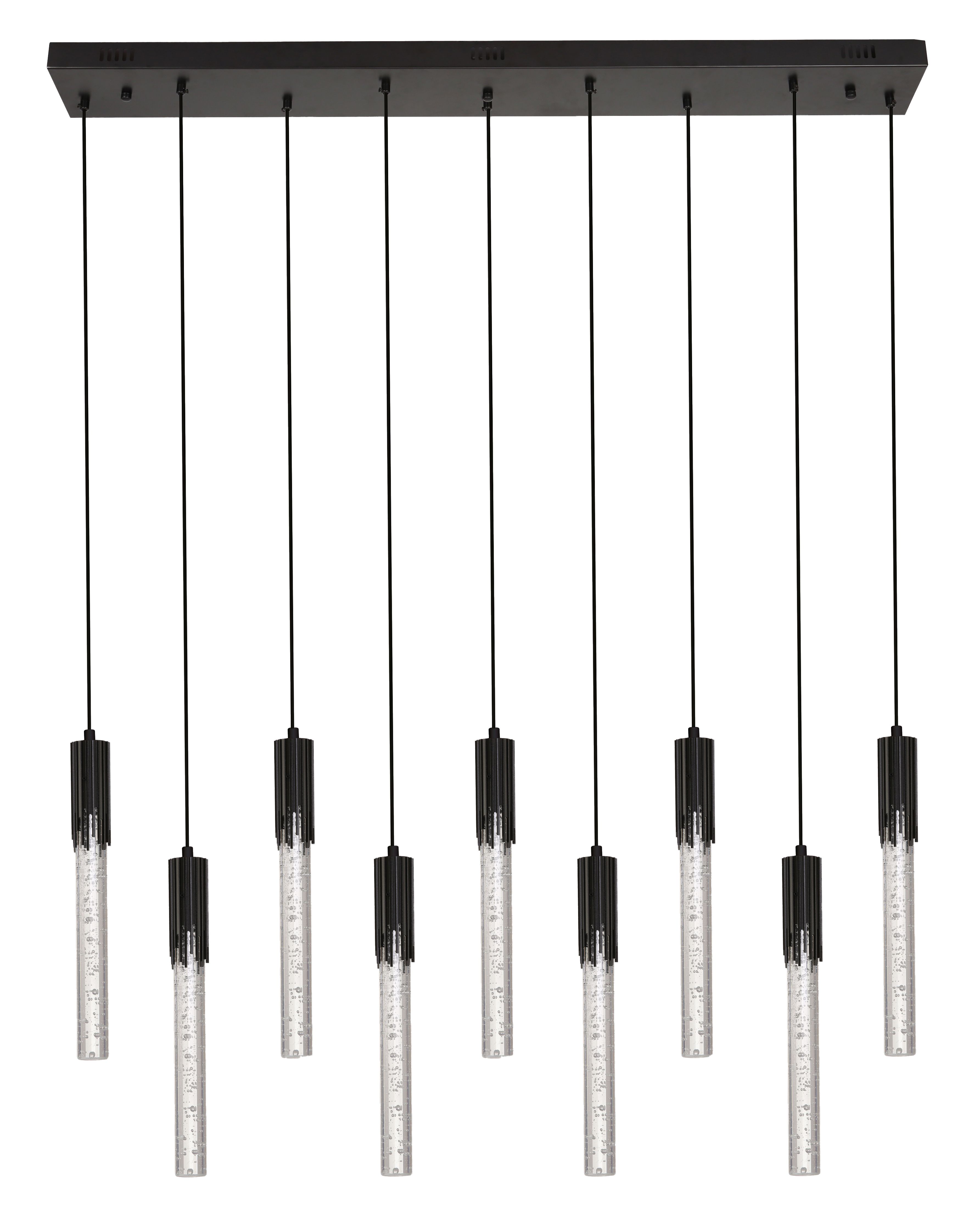 Hanglamp 9-lichts Zwart Maud B120 x D15 cm
