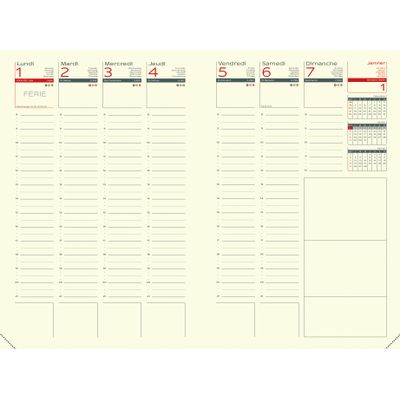 Agenda de poche Lecas Déco - 1 semaine sur 2 pages - 9 x 13 cm - disponible dans différentes couleurs