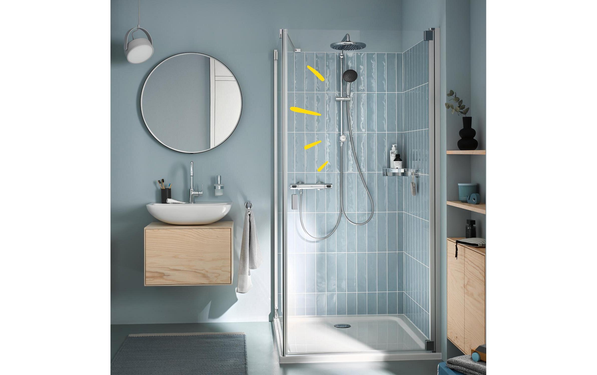 Duschsystem Vitalio Start 250 Chrom<br>Wassersparende Duschsäule inkl. Umsteller