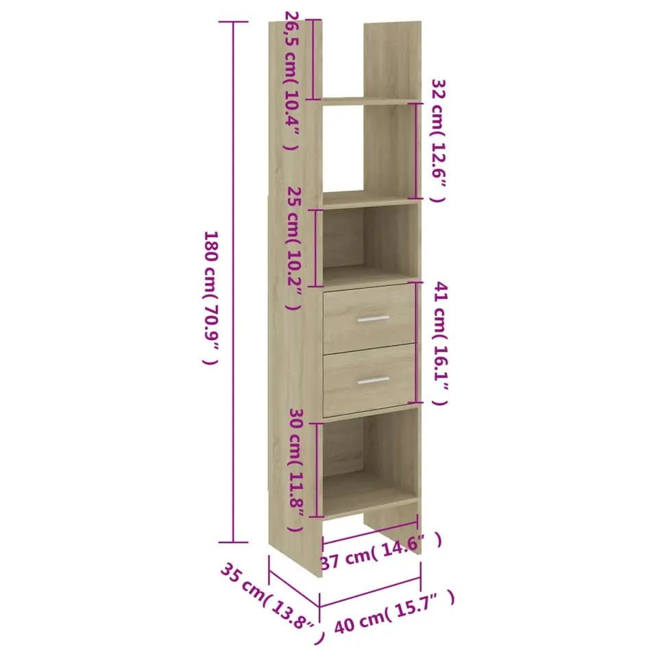 vidaXL - Boekenkast - Bruin - Bewerkt hout
