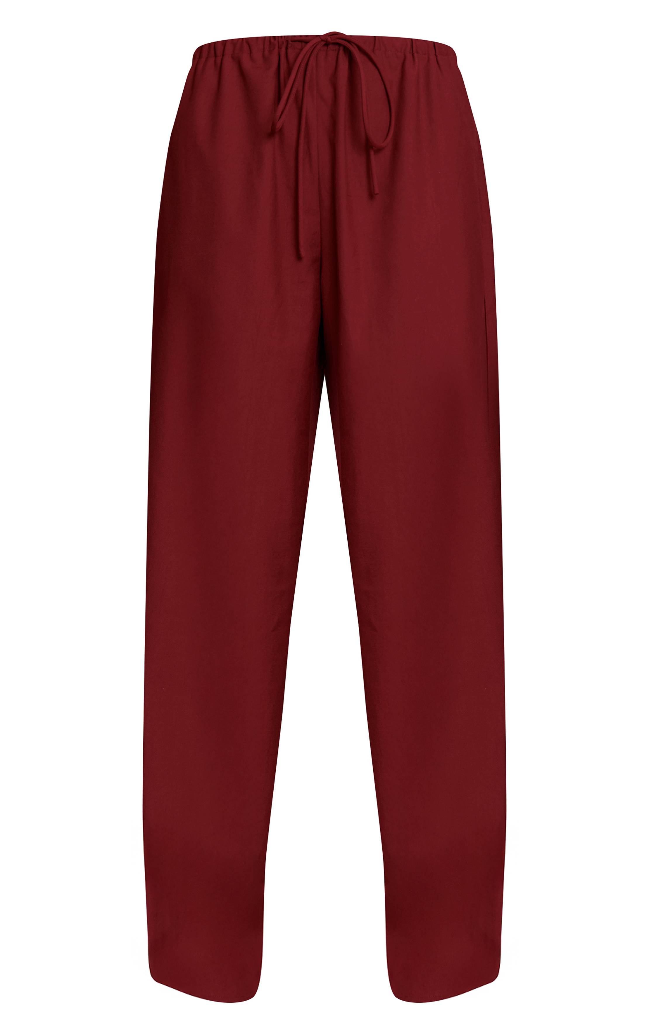 Prune Pantalon Ample Taille Basse En Tissu Tissé Avec Cordon De Serrage