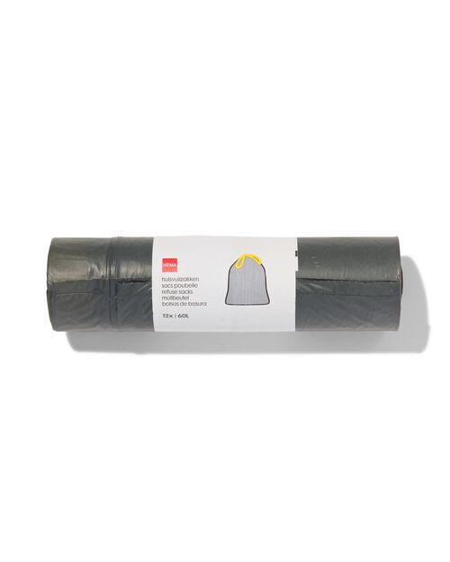 12 sacs-poubelle avec fermeture à coulisse 60L