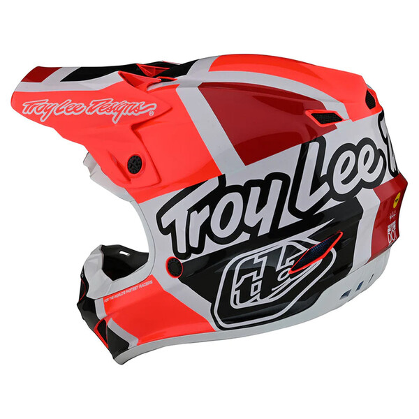 Troy Lee Designs - Casque SE4 Polyacrylite Quattro Orange / Blanc / Charcoal / Rouge