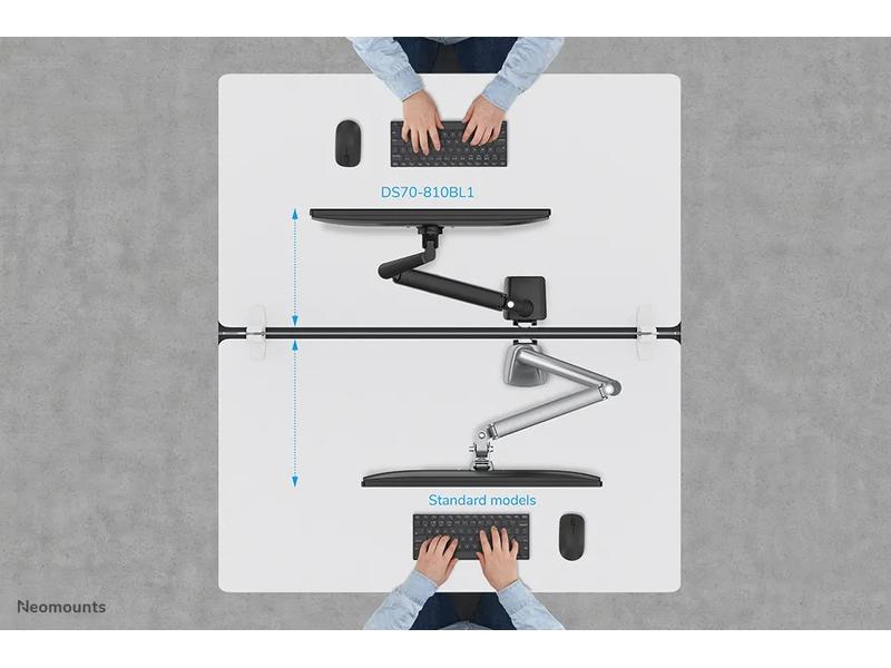 NEOMOUNTS Tischhalterung DS70-810BL1 bis 9 kg – Schwarz Full-Motion-Tischhalterung für 17-32