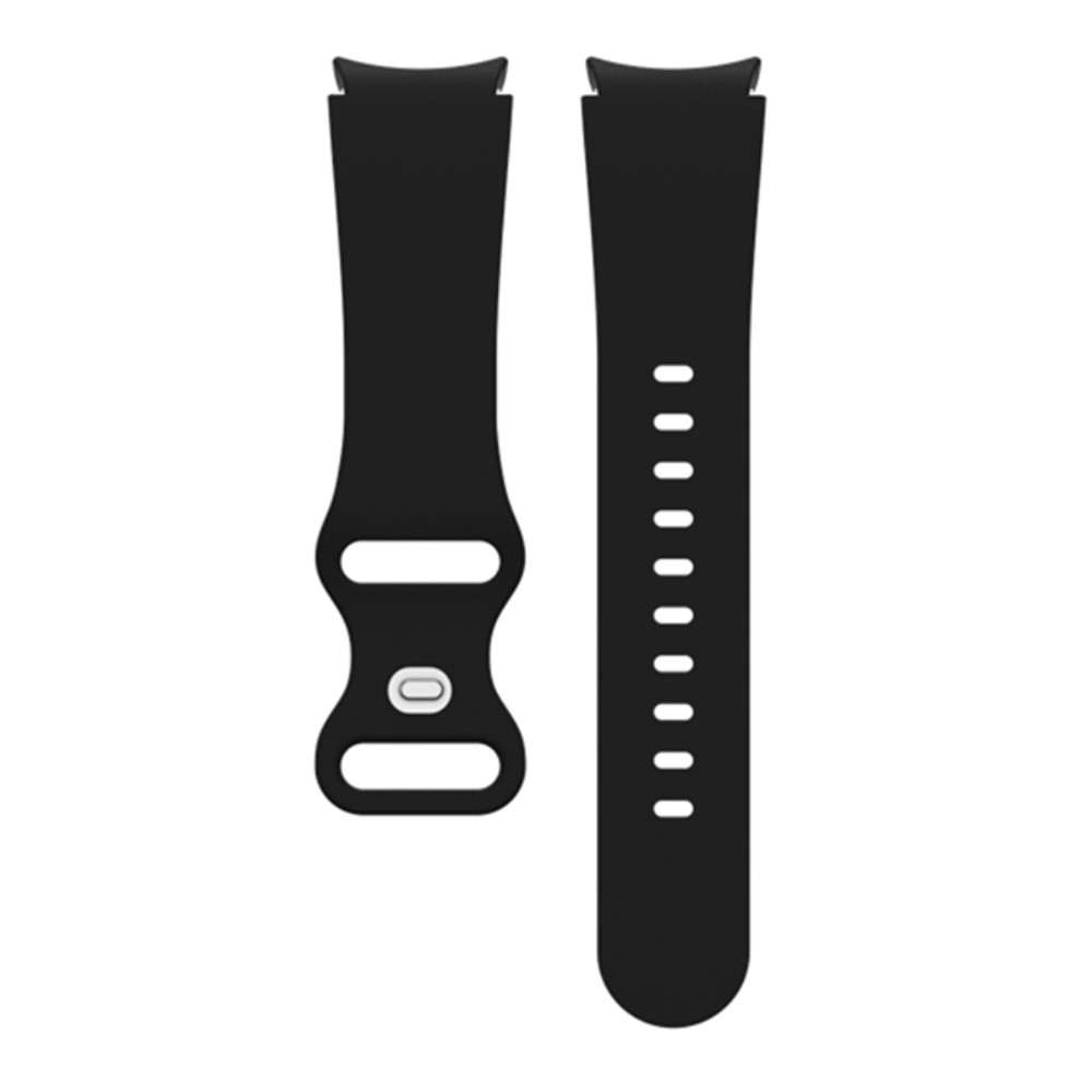 Samsung Galaxy Watch 4 (44mm) Silikon Armband mit Knopf Verschluss (Gelenkumfang: 180-220mm) - Schwarz