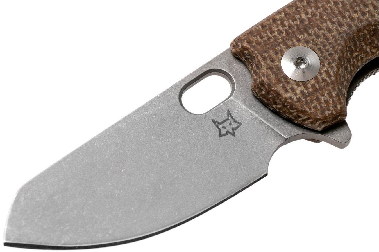 Fox Baby Core FX-608MC Natural Canvas Micarta zakmes, Jesper Voxnaes design