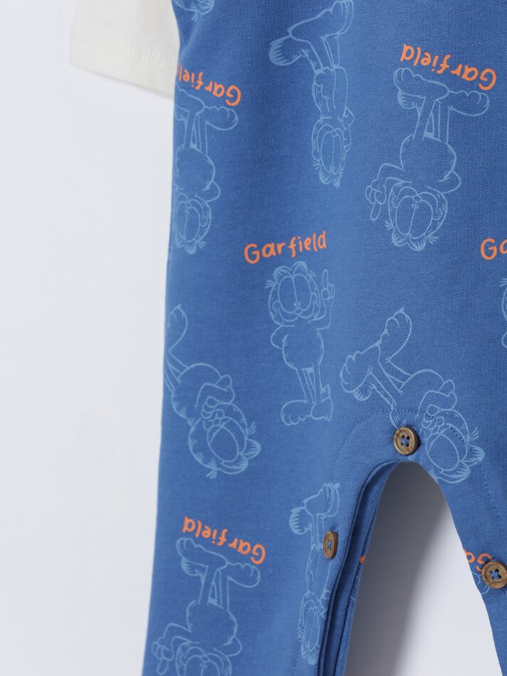 Conjunto Garfield de duas peças: macacão e camiseta - Nikelodeon - Azul Royal