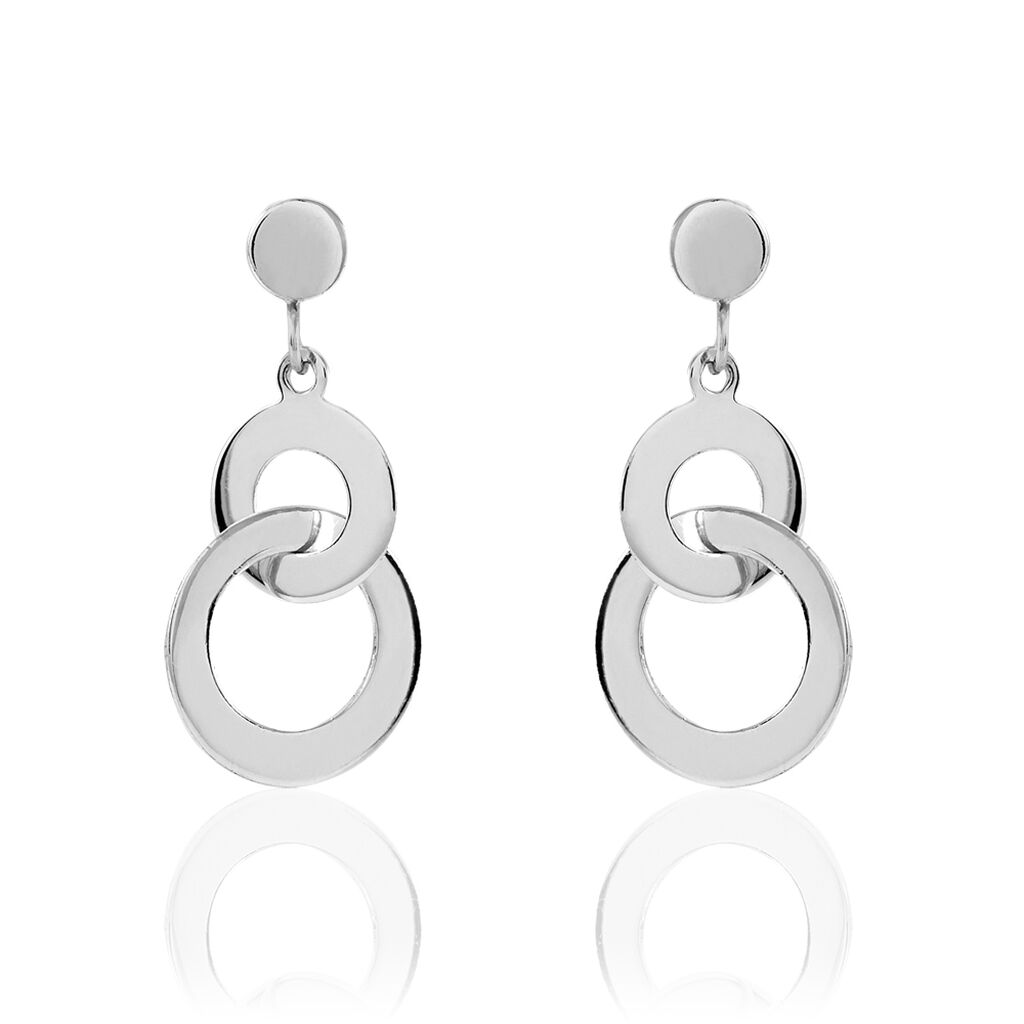 Boucles D'oreilles Pendantes Anjeza Argent Blanc