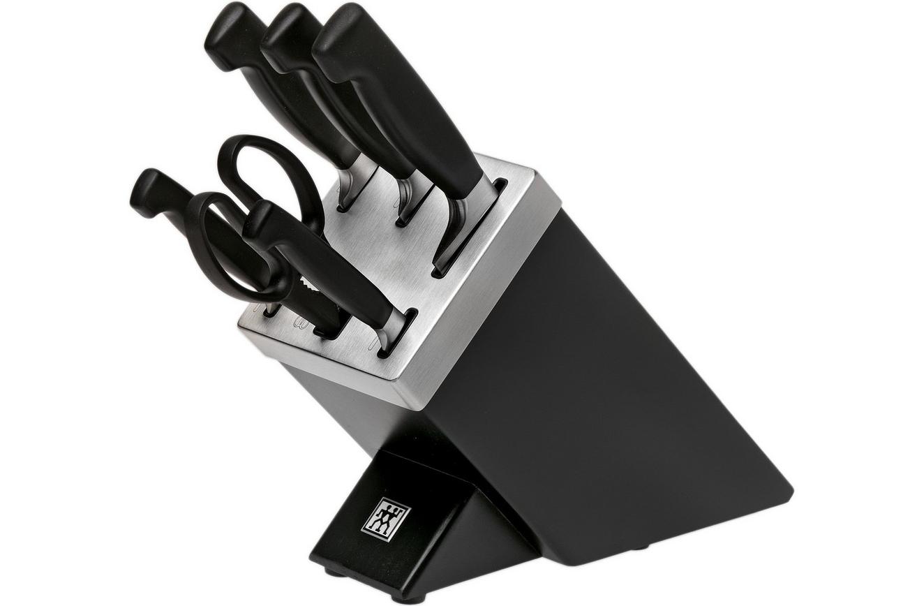 Zwilling J.A. Henckels Four Star SharpBlock 35145-007, 7-delig messenblok zwart essenhout