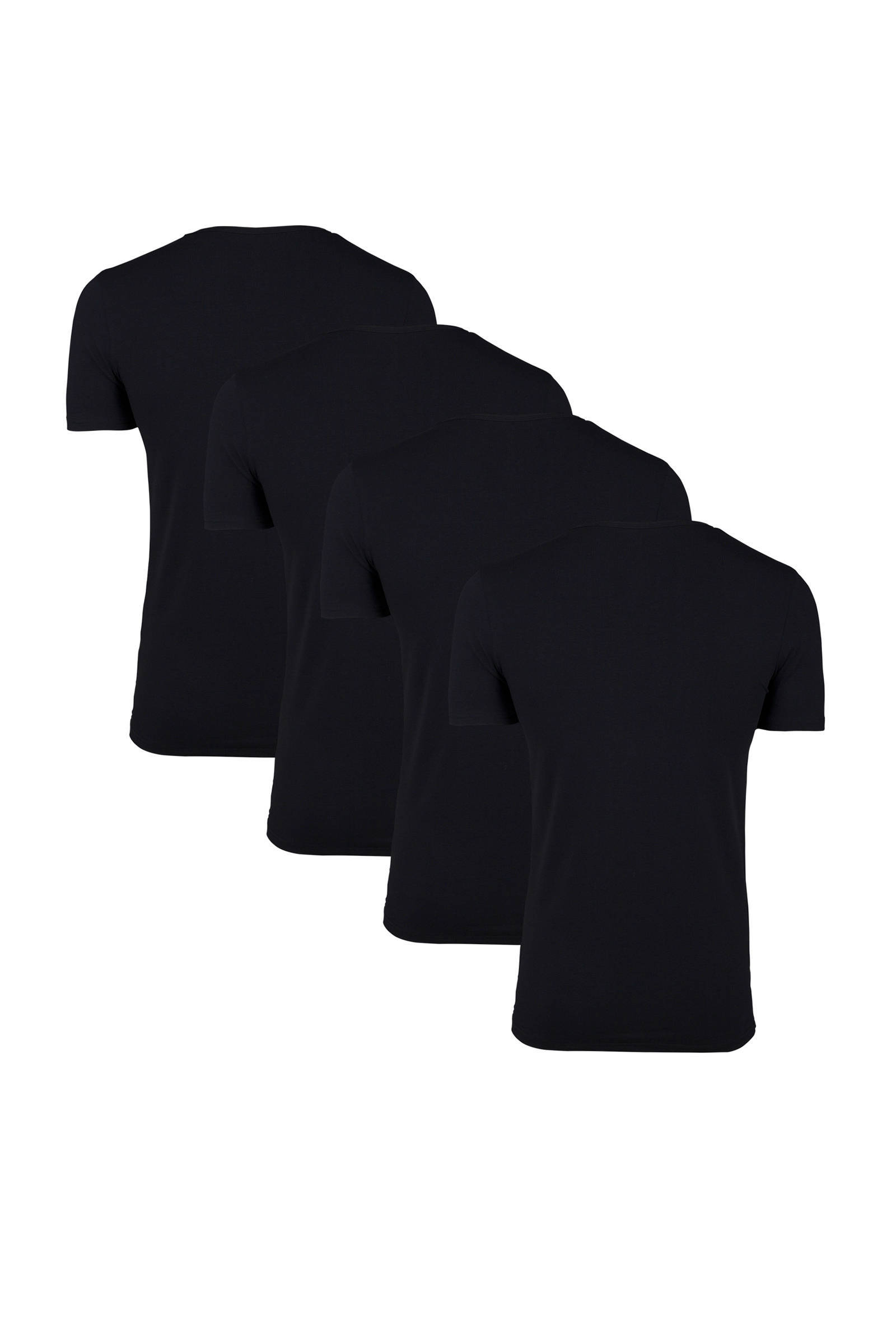 WE Fashion T-shirt zwart (set van 4)