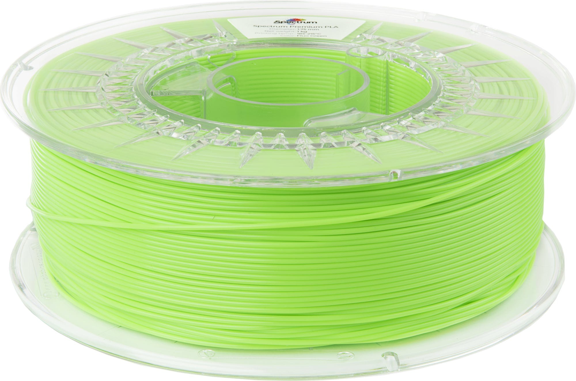 Spectrum  PLA Premium Fluorescent Green, 1,75 mm / 1000 g    Verzugsfreies PLA in guter Qualität