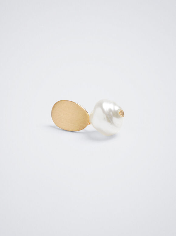Brincos curtos com pérola - Branco