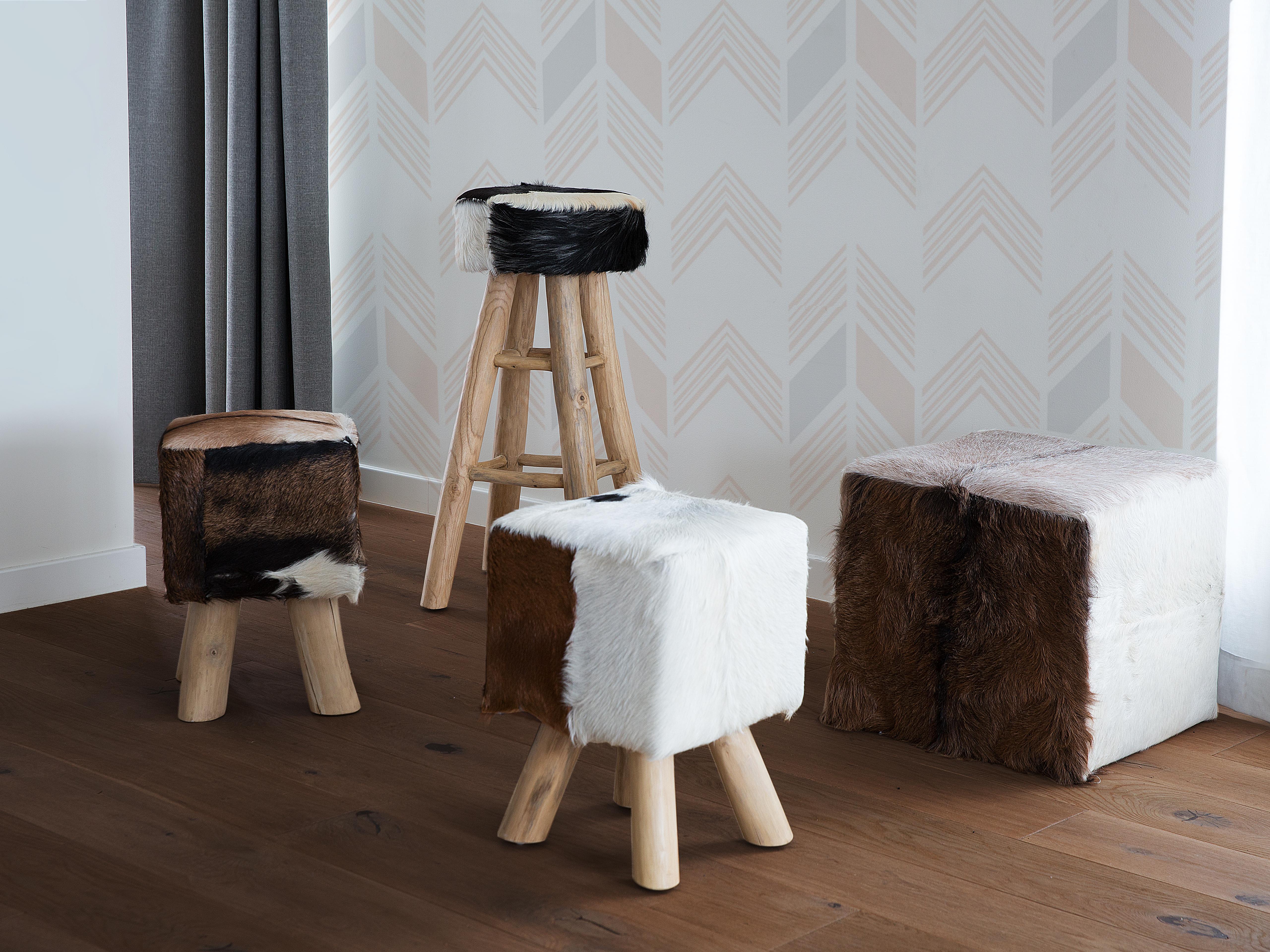 Hocker DALTON Leer Bruin