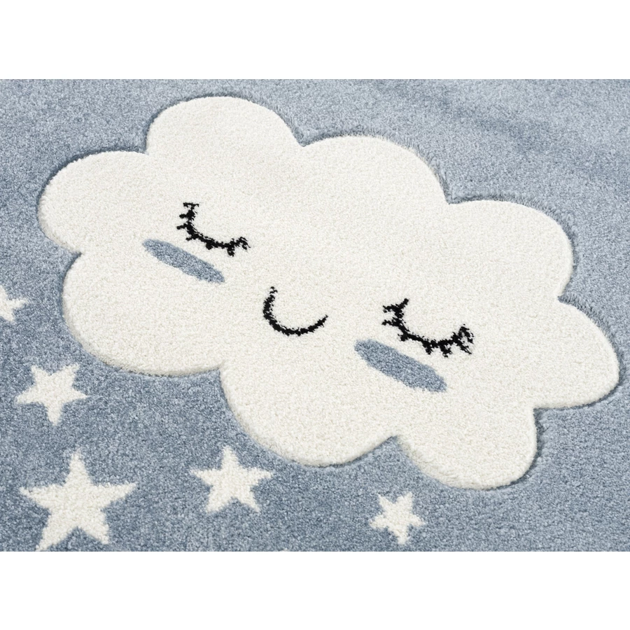 LIVONE Kinderteppich Kids love Rugs WOLKE blauweiss