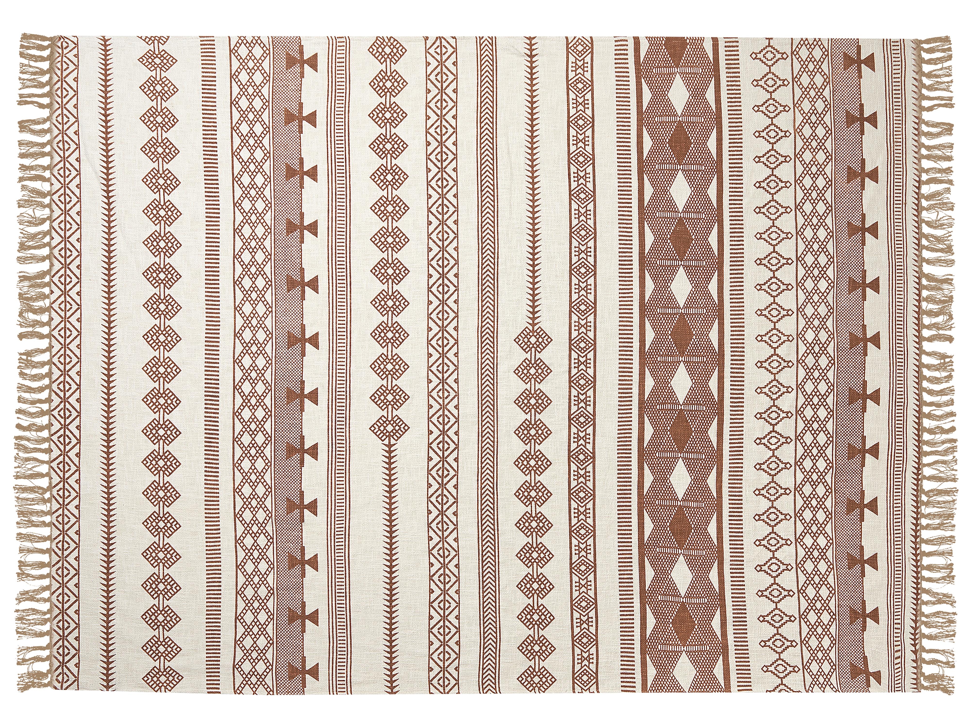 Plaid JORHAT Katoen 130 x 180 cm Beige