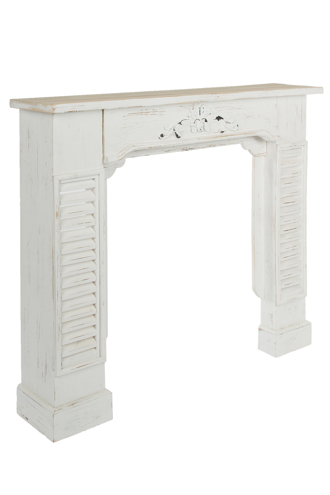 Kaminumrandung RAIK - weiß - Shabby Chic