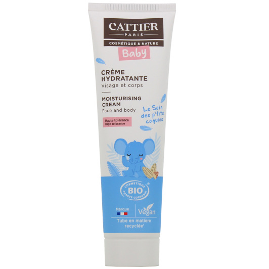 Cattier Bébé crème hydratante visage et corps - Soin hydratant bio