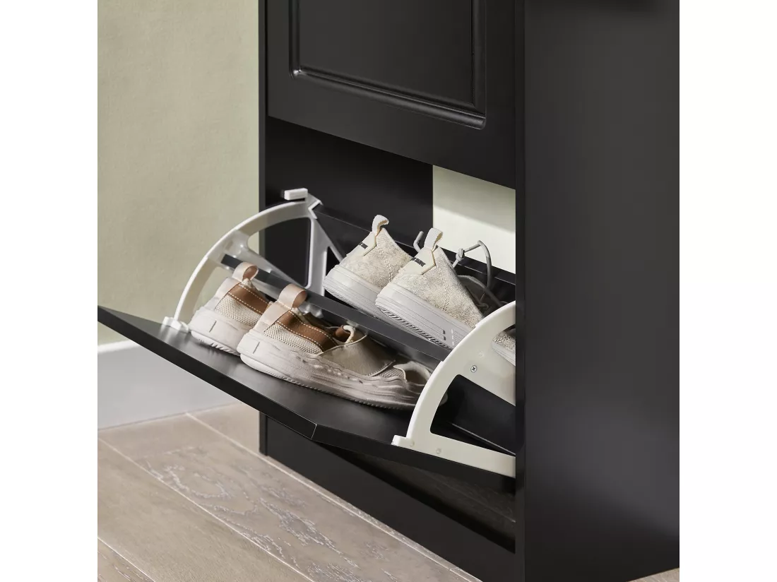 Meuble De Rangement À Chaussures Armoire À Chaussures Commode À Chaussures 3 Abattants, Fsr94-sch