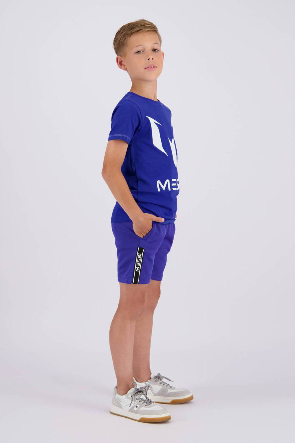 Vingino T-shirt met logo hardblauw/wit
