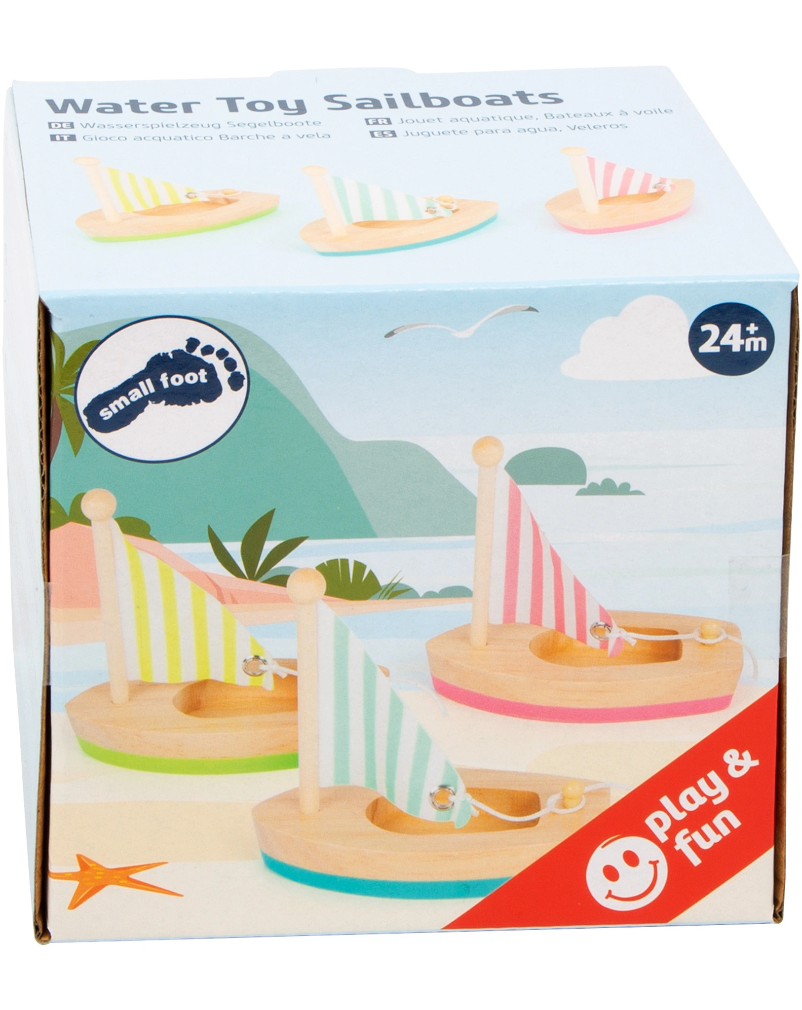 Wasserspielzeug SEGELBOOTE 3er-Set aus Holz