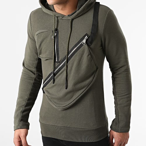 Sweat Capuche F712 Vert Kaki