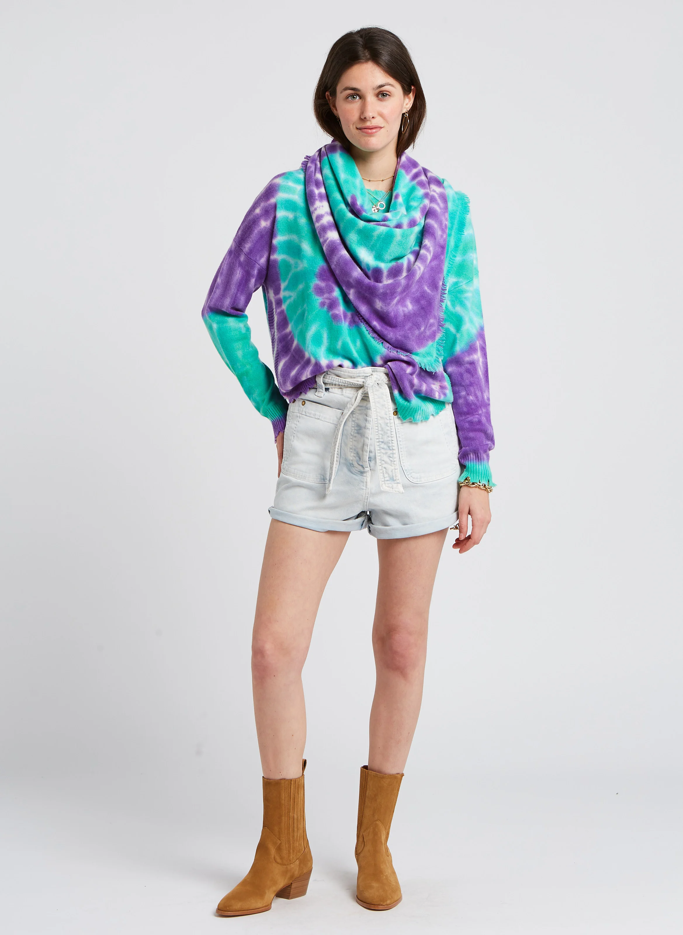 MELA SUNNY - Pull tie-and-dye en cachemire | Violet