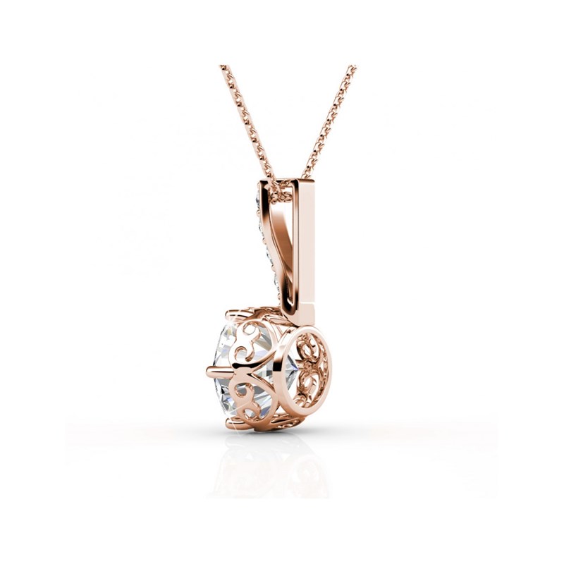 Pendentif Kristine - Or Rosé et Cristal