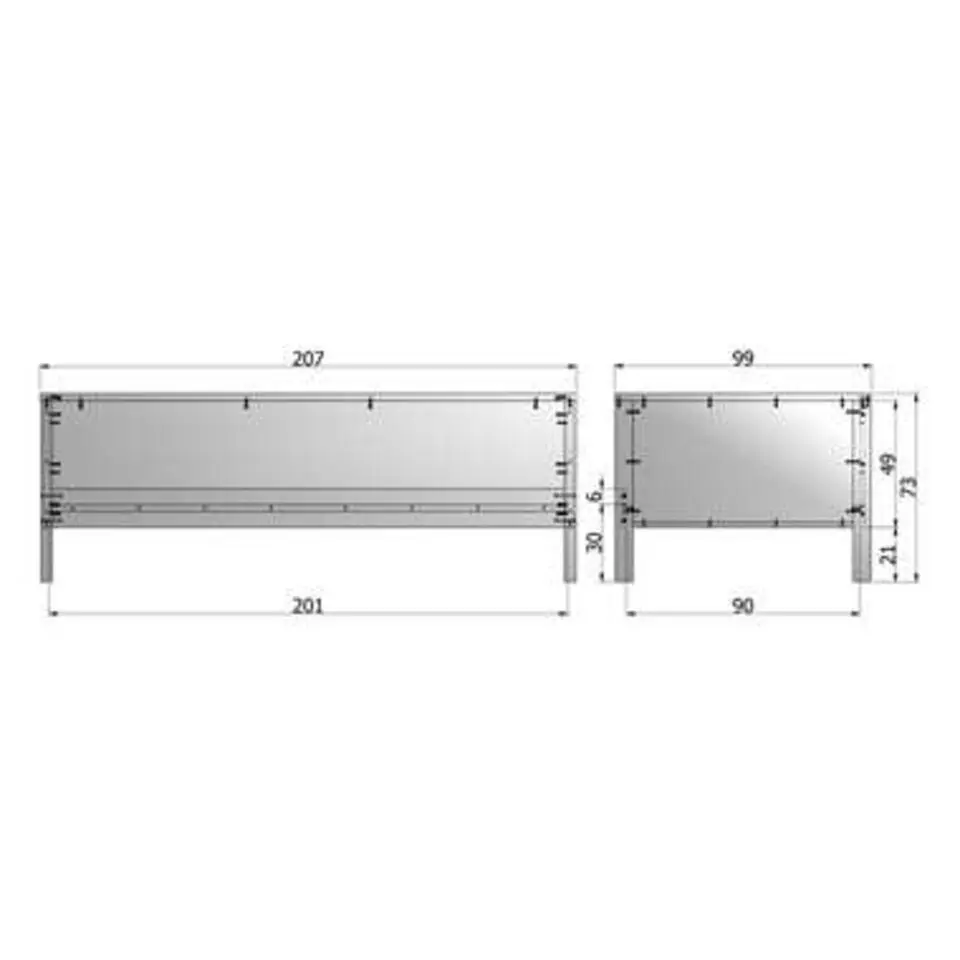 WOOOD Nikki Bedbank Excl Lade - Grenen - Wit - 100x73x208