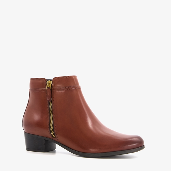 Hush Puppies leren dames enkellaarsjes cognac
