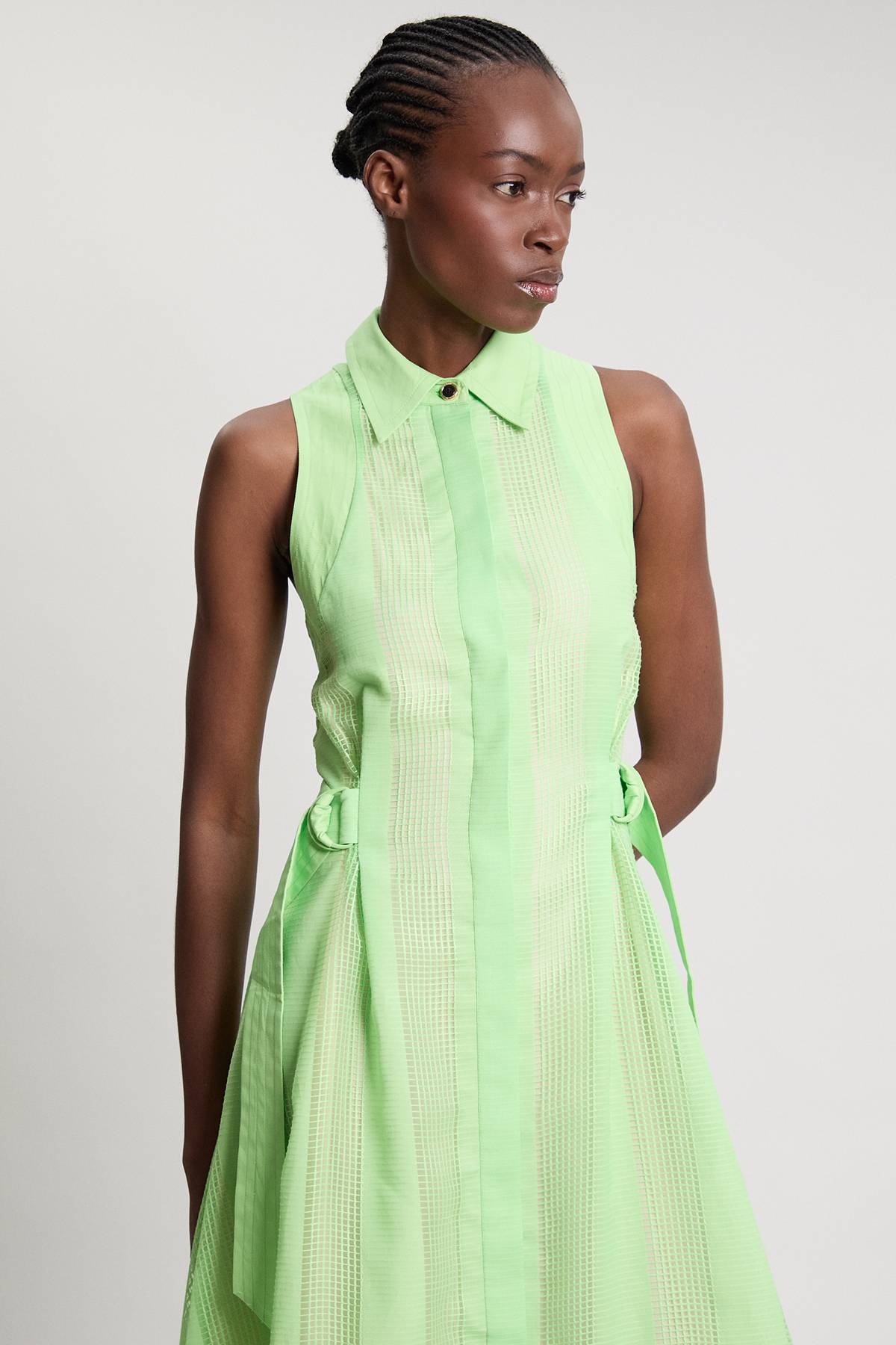 KarenMillen Robe Chemise Sans Manches En Mélange D'organza Texturé