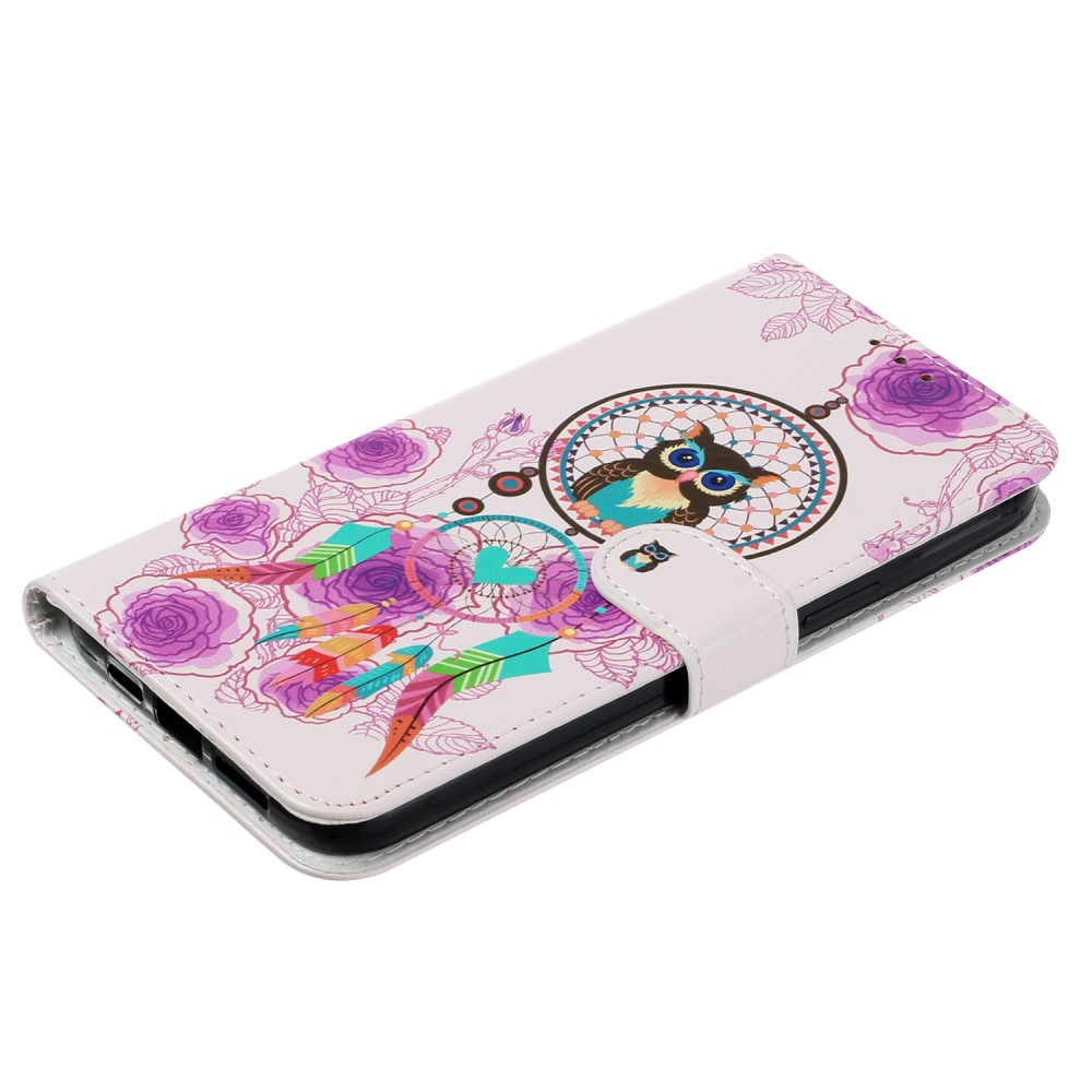 iPhone 16 Pro Leder Tasche mit Kartenfächer - Dreamcatcher Owl