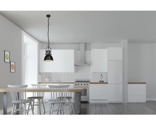 Hanglamp, 1-lichts, Ø 23 cm, zwart/chroom