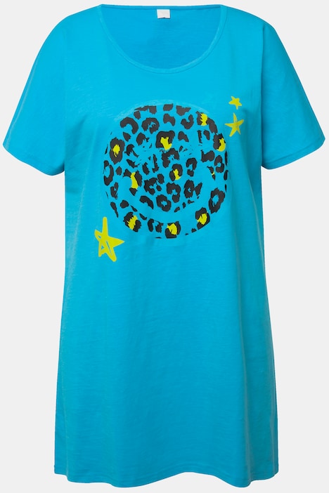 T-Shirt, oversized, Smiley, Rundhals, Halbarm