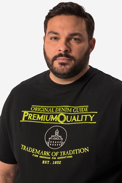 Men+ T-Shirt Bauchfit, Halbarm, Schrift Print, bis 84/86