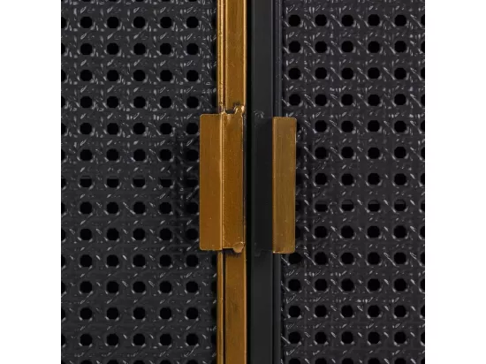 Buffet en métal et bois 3 portes 118x38x58,5h cm