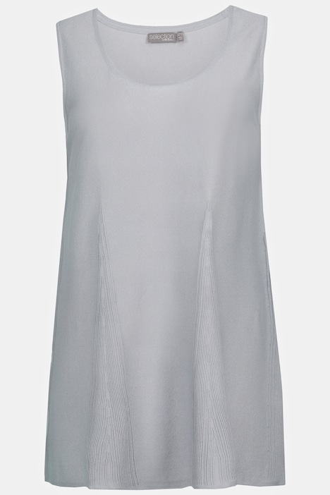 Stricktop, Godet-Einsätze, A-Linie, Rundhals, ärmellos