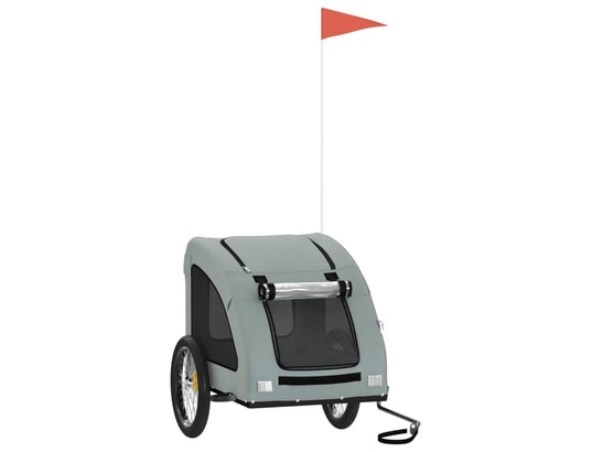 VIDAXL - Remorque de vélo pour animaux de compagnie gris