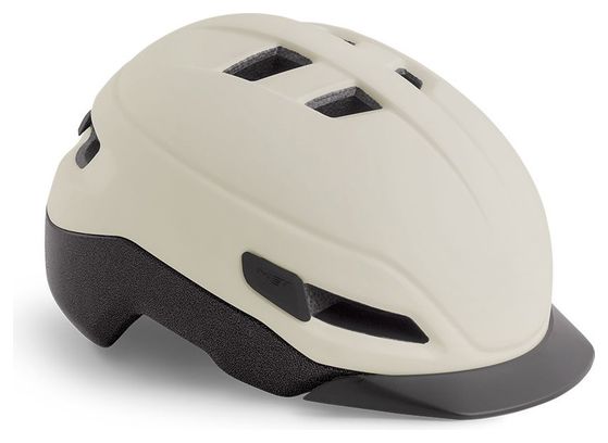 Casque Urban MET Grancorso Mat Sand Blanc Réfléchissant