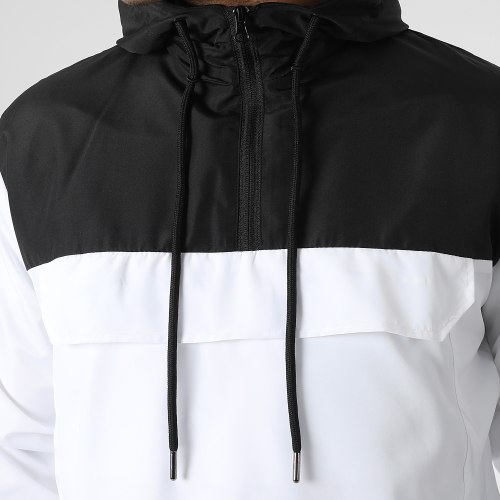 Coupe-Vent Col Zippé Tech 0072 Blanc Noir