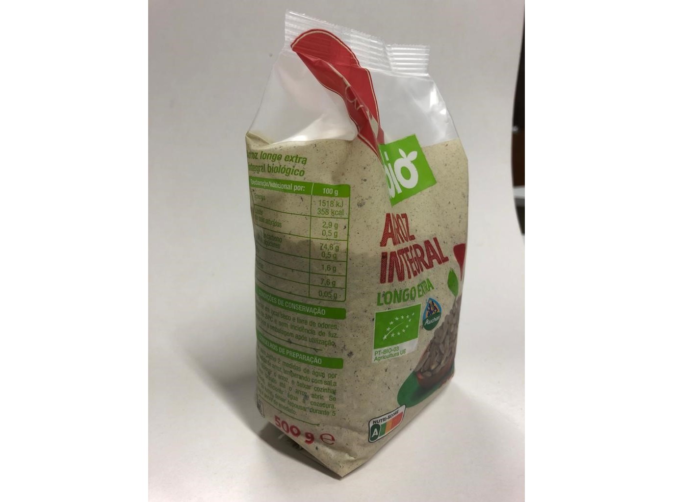 ARROZ INTEGRAL AUCHAN BIO CULTIVAMOS O BOM LONGO EXTRA 500G