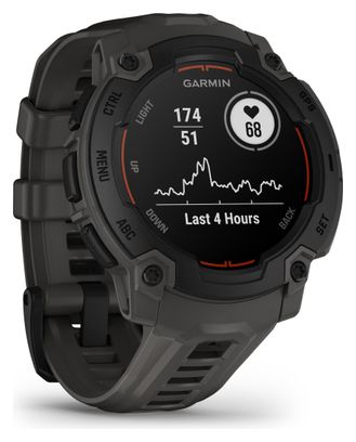 Montre GPS Garmin Instinct E - 45 mm Noir avec Bracelet en Silicone Gris Charcoal
