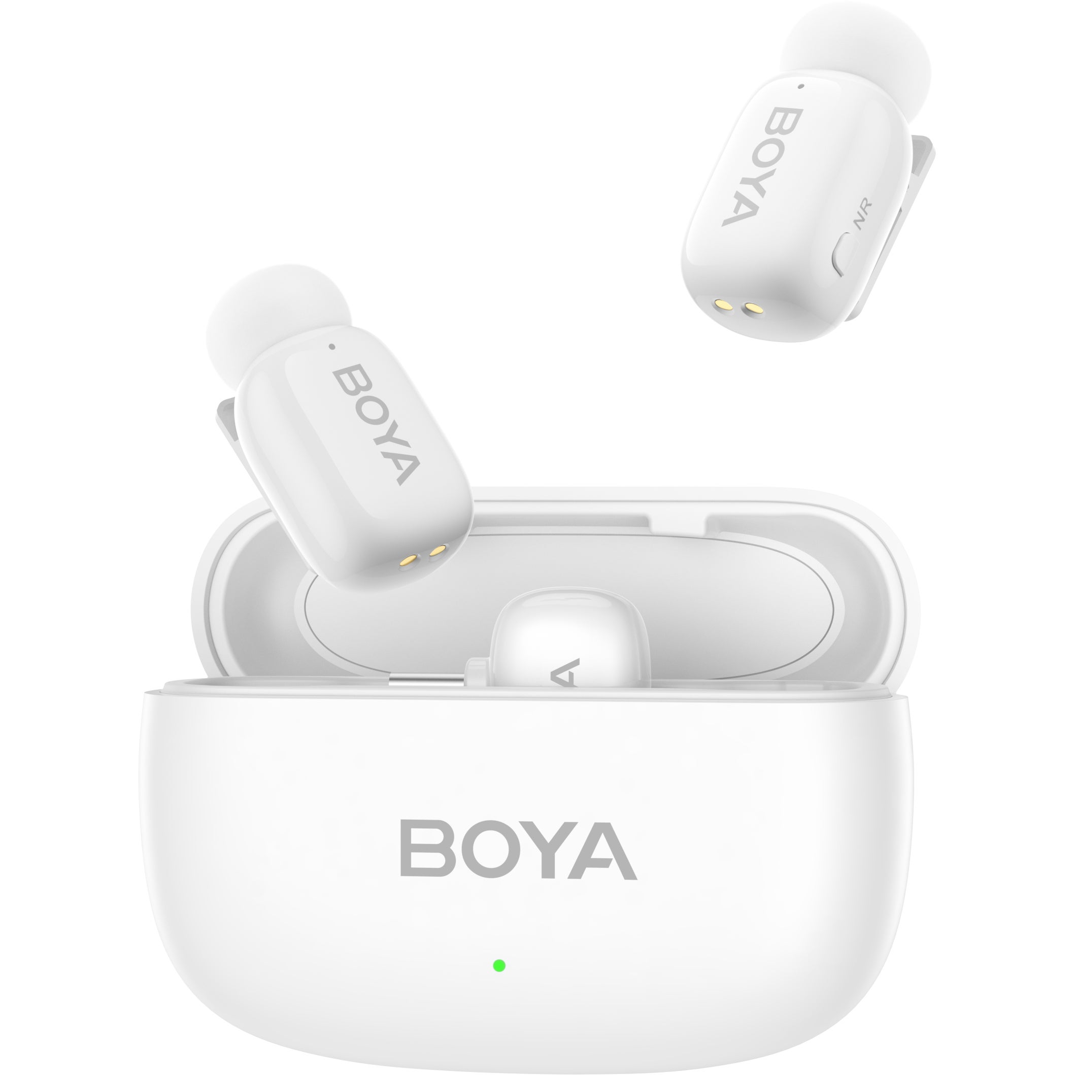 Boya MINI-13 2.4 GHz Ultra-Mini draadloze microfoon 2TX+2RX, wit