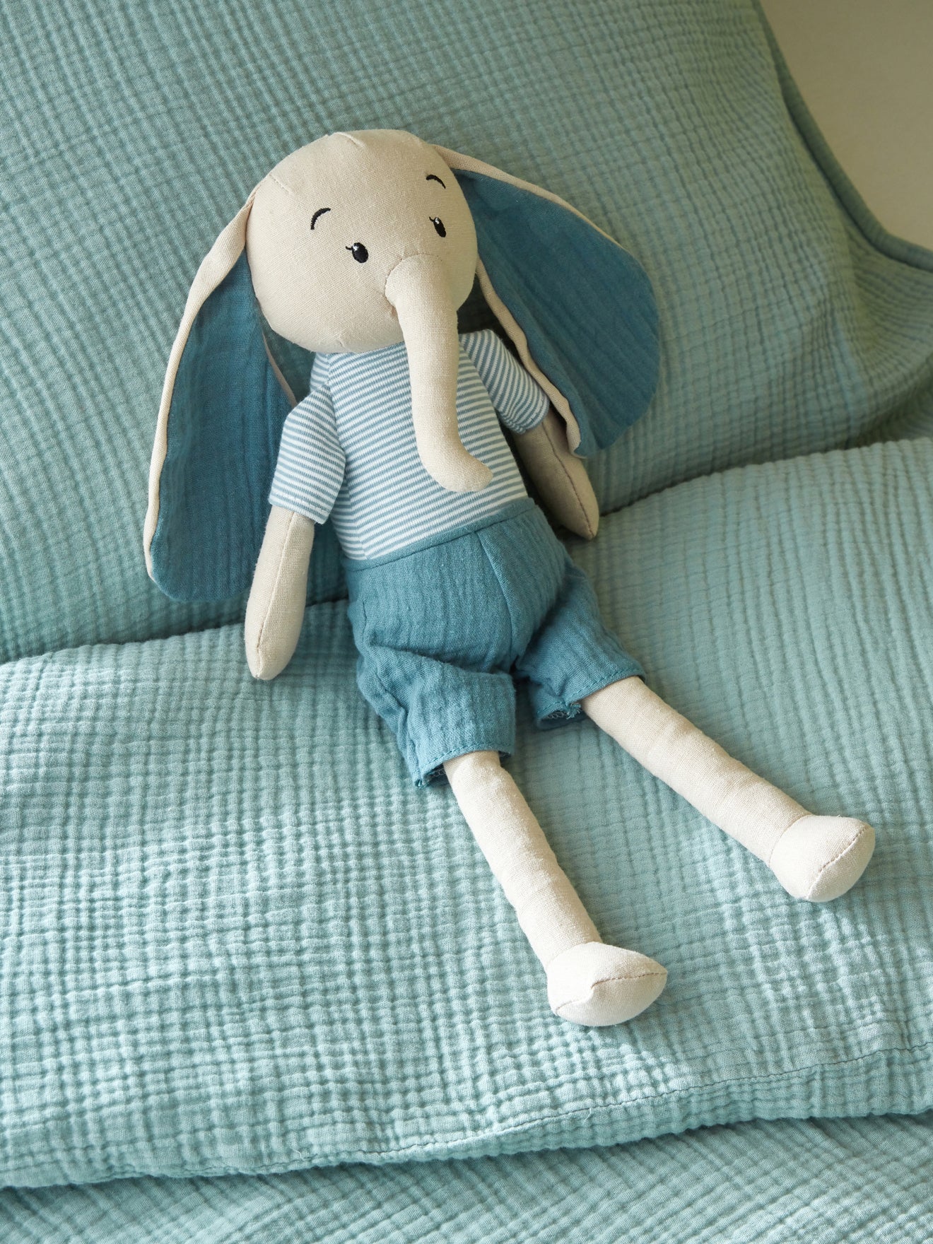 Doudou éléphant lin et coton