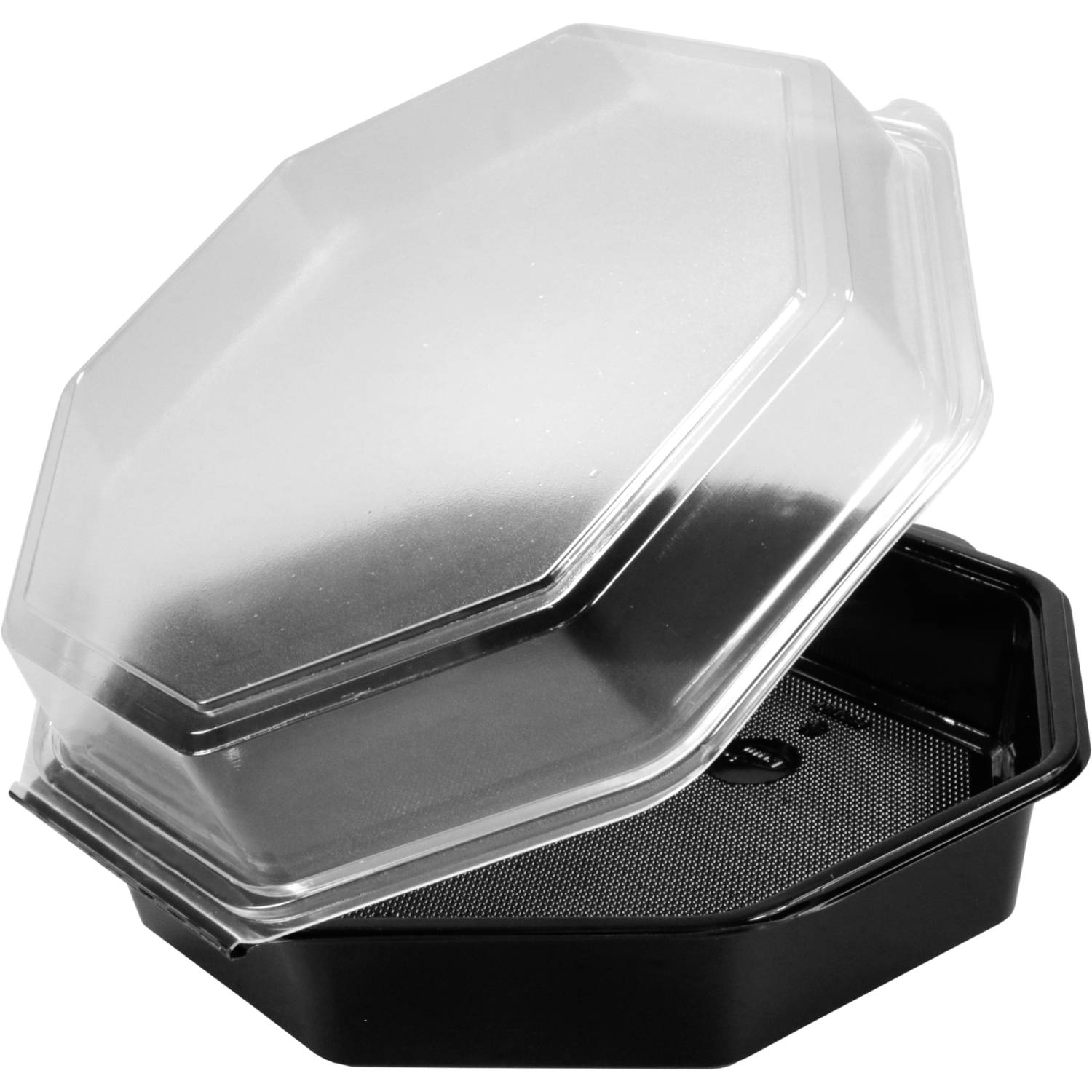 Depa Bak, PS, 1300ml, Ø230mm, octaviewbox, 80mm, zwart/transparant