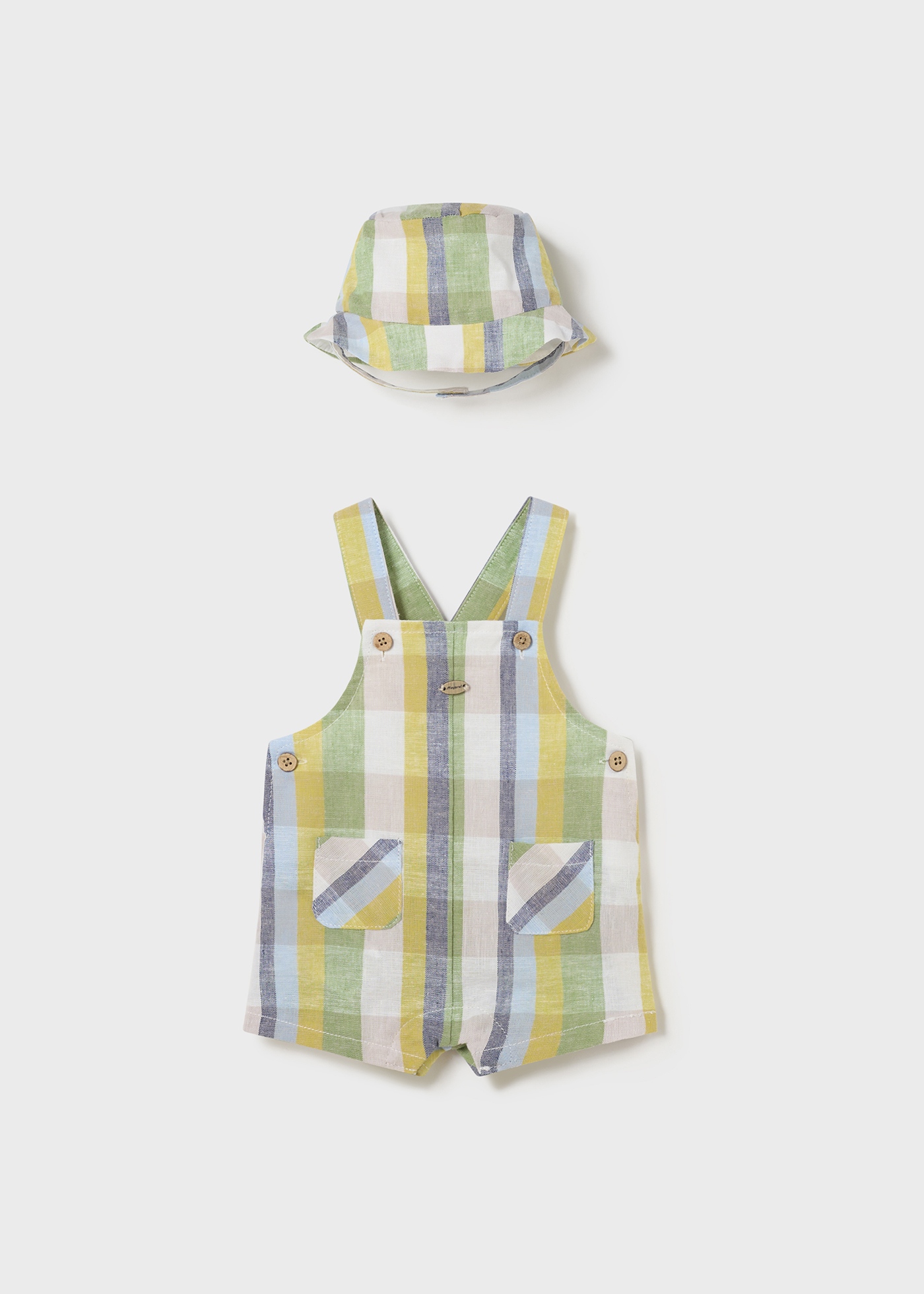 Jardineira infantil Kale com chapéu de pescador